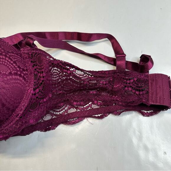 Black Fuchsia Convertible Padded Underwire Bra Purple/Burgundy/Wine Size 44D EUC - Picture 8 of 10
